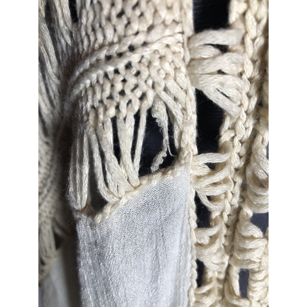 Altar'd‎ State Boho Crochet Lace Kimono Cardigan Ivory Festival M - Picture 10 of 13